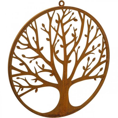 Floristik24 Decoración de pared árbol de la vida pátina decoración anillo anillo de metal Ø38cm