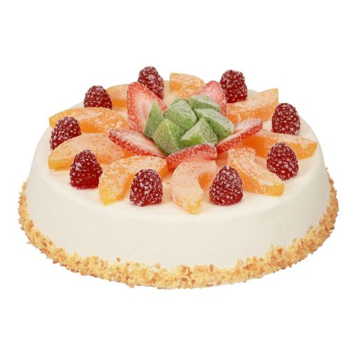 Floristik24 Chupete de comida, pastel artificial con frutas Ø23cm H8,5cm