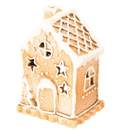 Portavelas con forma de casa de jengibre, ideal para colocar de pie o decorar, 13 cm. | Floristik24.es