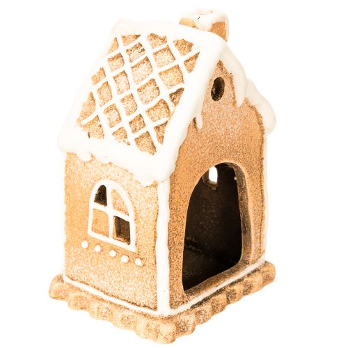 Portavelas con forma de casa de jengibre, ideal para colocar de pie o decorar, 13 cm. | Floristik24.es