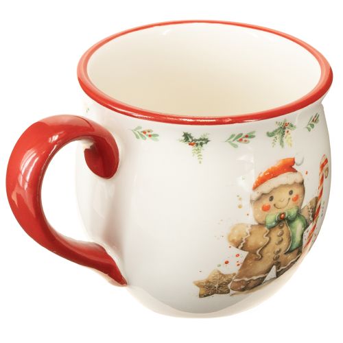 Artículo Taza de cerámica navideña con forma de hombre de jengibre de 9,5 cm de alto.