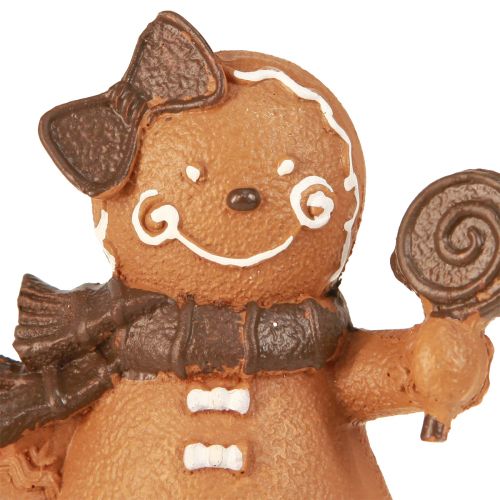 Artículo Hombre de jengibre Mujer de jengibre Navidad Marrón Al. 11 cm 2 piezas