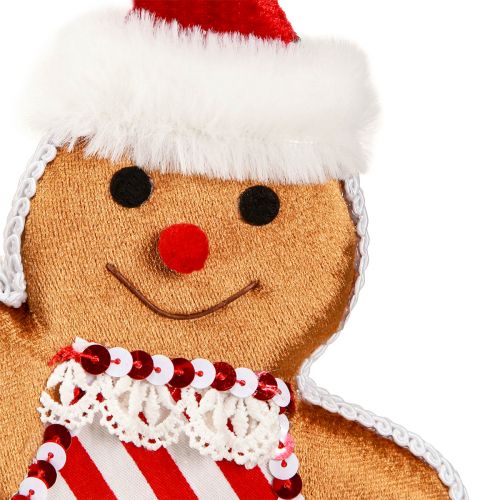 Artículo Hombre de jengibre decoración navideña para colgar marrón Al. 21 cm 2 piezas
