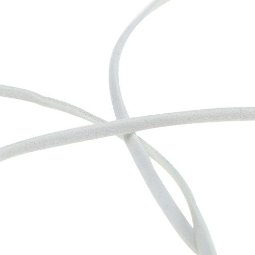 Floristik24 Cordón de cuero blanco 3mm 10m