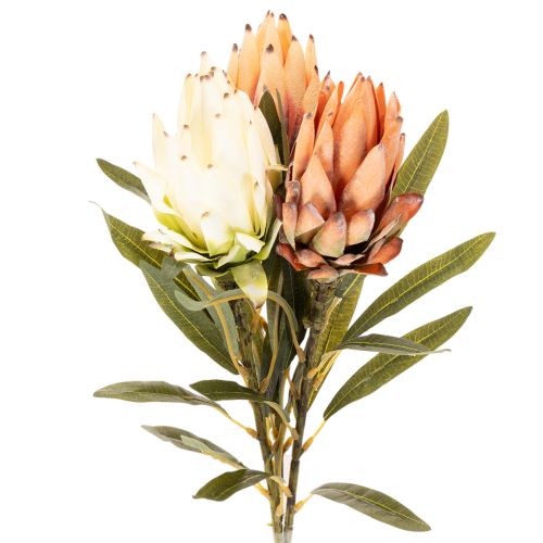 Flor artificial de Protea Leucadendron con tallo largo, 65 cm, 3 piezas