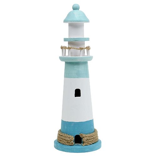 Floristik24 Faro Ø10cm H30cm azul-blanco