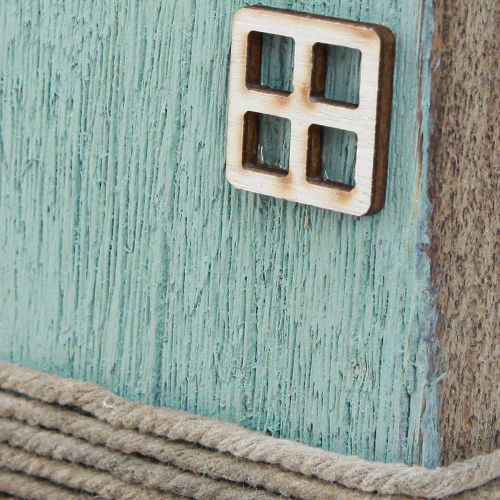 Artículo Faro aspecto antiguo decoración de mesa marítima madera azul 40,5 cm
