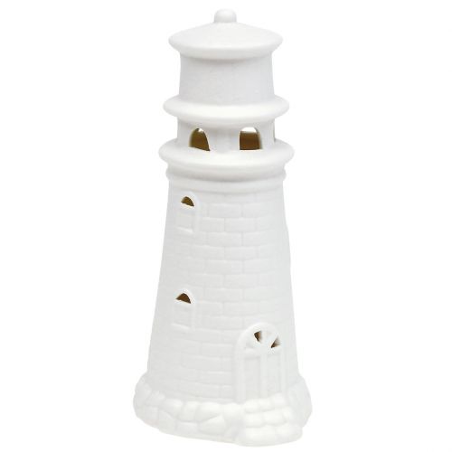Floristik24 Faro con LED 17,5cm blanco mate