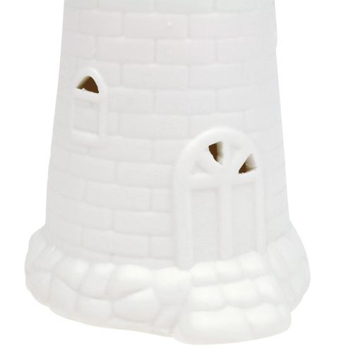 Floristik24 Faro con LED 17,5cm blanco mate