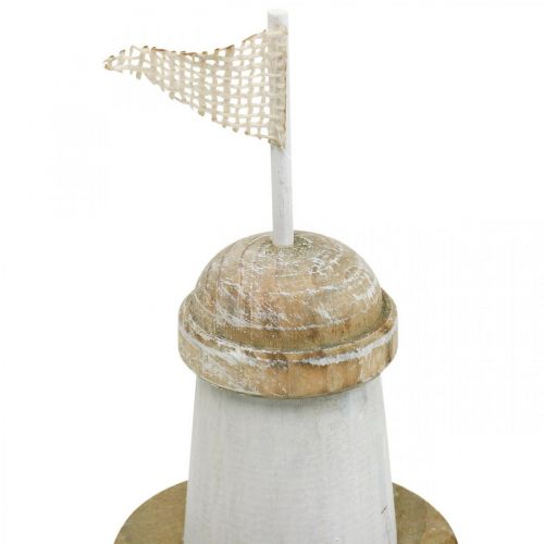 Floristik24 Decoración marítima, faro de madera, decoración marina, faro decorativo azul H31cm