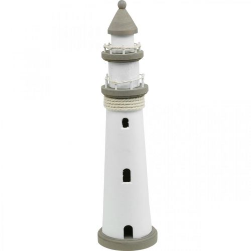 Floristik24 Faro decoración de madera blanco marítimo, marrón Ø12cm H48cm