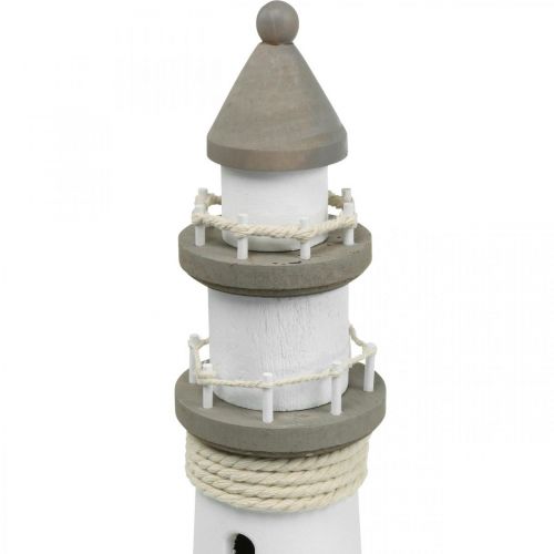 Floristik24 Faro decoración de madera blanco marítimo, marrón Ø12cm H48cm