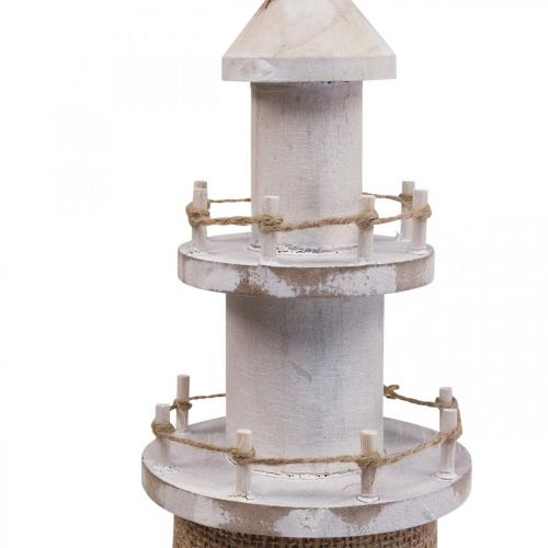 Floristik24 Decoración de madera de faro blanca, decoración marítima natural Al. 44 cm