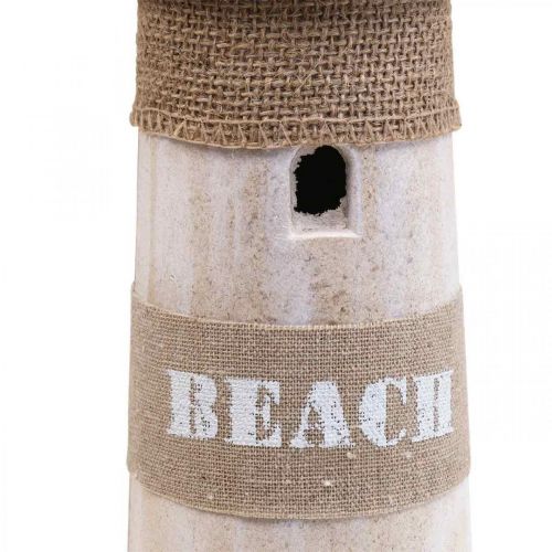 Floristik24 Decoración de madera de faro blanca, decoración marítima natural Al. 44 cm