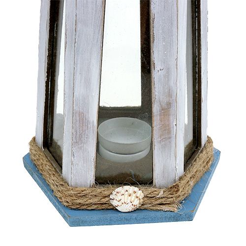 Floristik24 Faro como portavelas Nature Blue H32cm