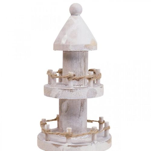 Floristik24 Faro de madera Marine Wood Deco White H25cm
