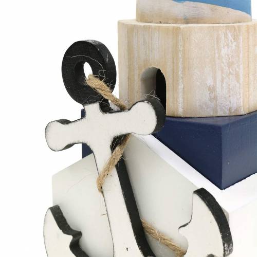 Faro de decoración marítima azul claro 34cm | Floristik24.es
