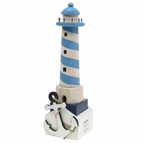 Faro de decoración marítima azul claro 34cm | Floristik24.es
