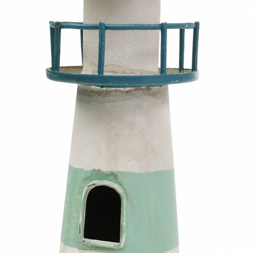 Artículo Faro turquesa, blanco Ø10.5cm H35cm