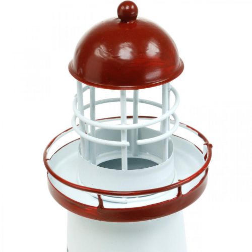 Floristik24 Faro rojo decoración marítima metal decoración de verano