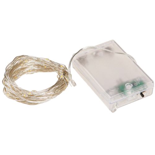 Artículo Luces de hadas 50 micro LED blanco cálido temporizador para batería 6 piezas