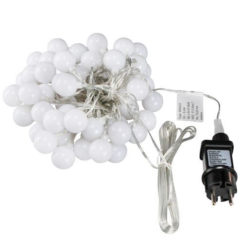 Artículo Guirnalda de luces bolas temporizador 60 LED blanco cálido interior exterior 9m