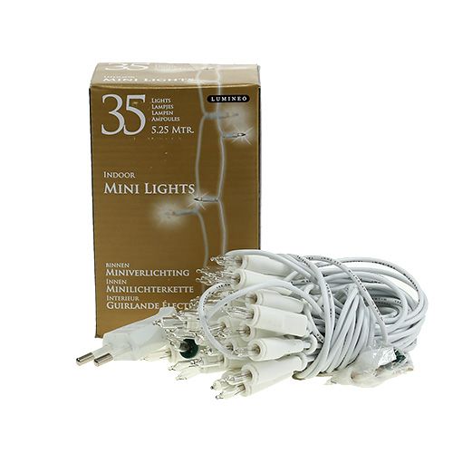 Floristik24 Luces de hadas mini 35er 5,25m para interior blanco / transparente