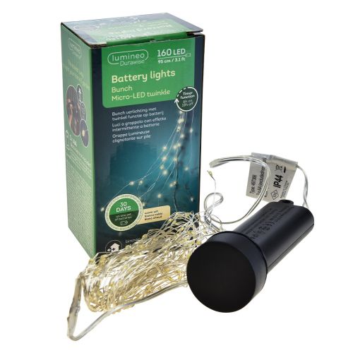 Floristik24 Luz trail timer batería Twinkle 140cm 160 Micro LED