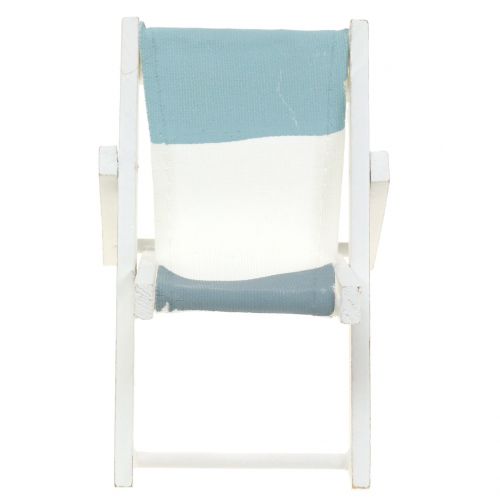 Floristik24 Tumbona decorativa blanco-azul-gris H10cm