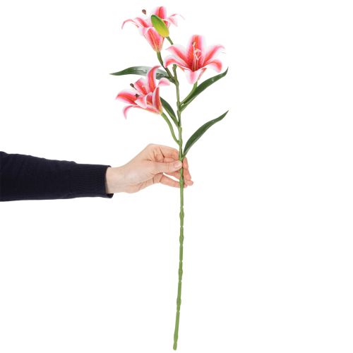 Artículo Lirio artificial para una elegante decoración de salón y aspecto realista, 67 cm, 2 piezas