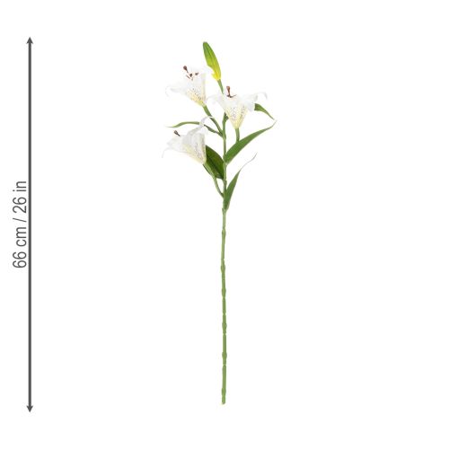 Artículo Flor de lirio artificial, réplica realista, decoración duradera para espacios habitables, 66 cm, 2 piezas