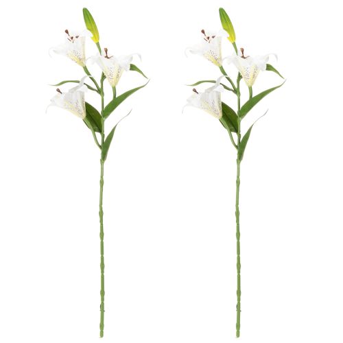 Artículo Flor de lirio artificial, réplica realista, decoración duradera para espacios habitables, 66 cm, 2 piezas