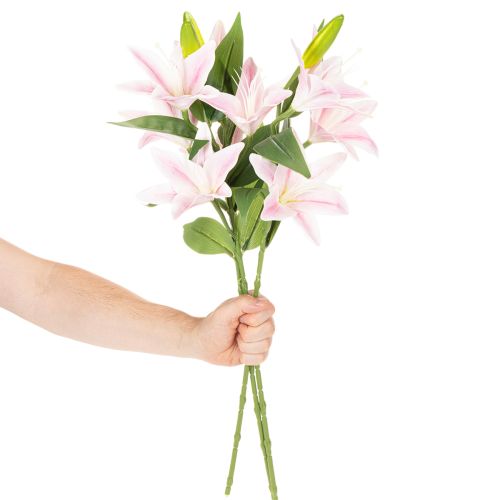 Lirio artificial, flor de tallo, decoración, 68 cm, 3 piezas | Floristik24.es