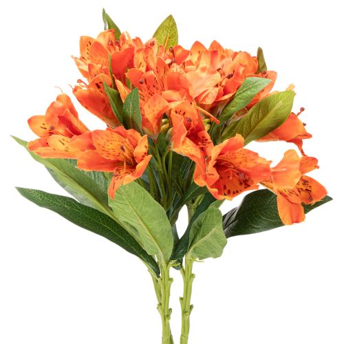 Flor artificial de alstroemeria naranja, decoración de ramo artificial, 75 cm, 3 piezas