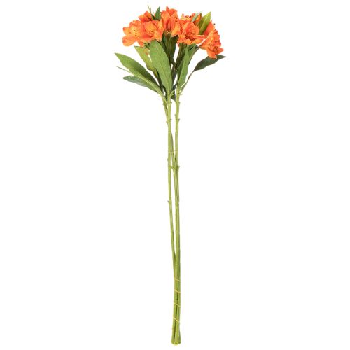 Flor artificial de alstroemeria naranja, decoración de ramo artificial, 75 cm, 3 piezas | Floristik24.es