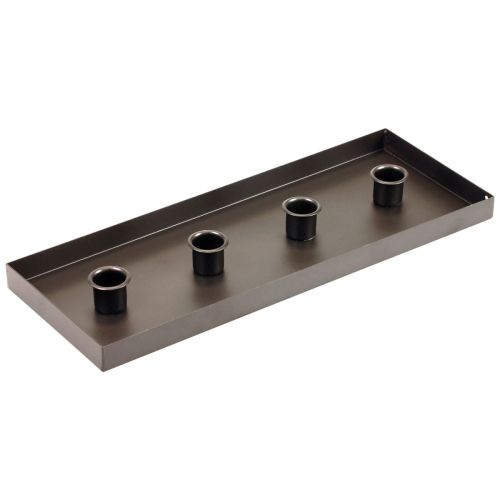 Floristik24 Portavelas metal negro bandeja vela 35x13x2cm