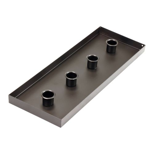 Artículo Portavelas metal negro bandeja vela 35x13x2cm