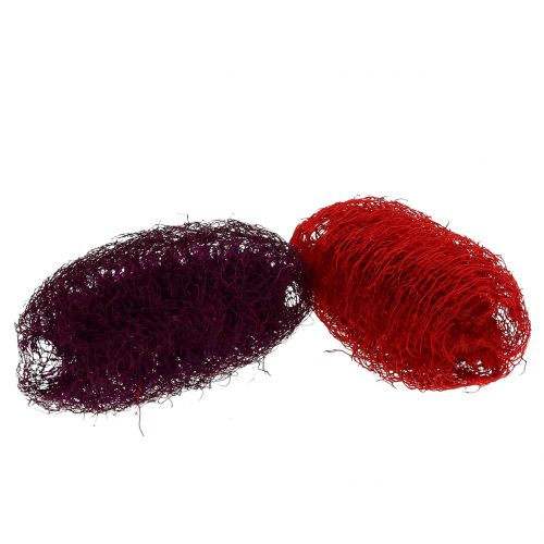 Floristik24 Loofah surtido violeta, rojo vino 9cm - 12cm 50 piezas