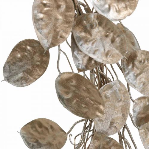 Floristik24 Guirnalda decorativa hoja de plata guirnalda artificial de hojas champagne Ø59cm