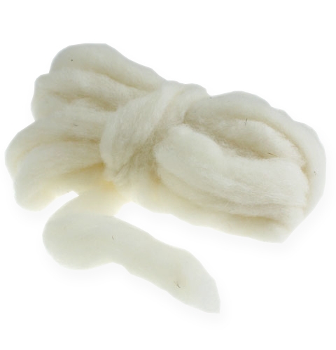Floristik24 Mecha de lana 10m blanca