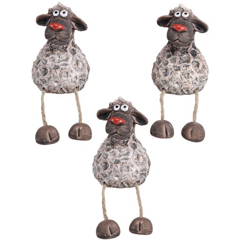Artículo Gracioso taburete decorativo con borde de Pascua de oveja marrón Al. 15 cm 3 piezas