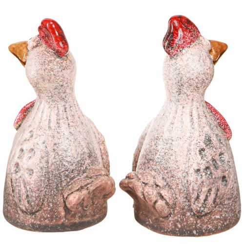 Artículo Divertida figura decorativa de cerámica gallina decorativa Pascua 10,5cm 4 piezas