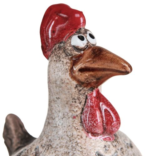 Floristik24 Taburete con borde decorativo de cerámica divertido pollo Pascua 9,5 cm 3 piezas