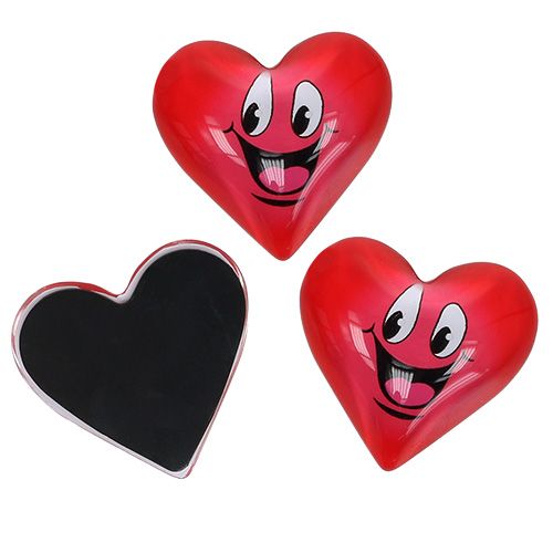 Floristik24 Imán corazón emoticon rojo 4cm 6uds