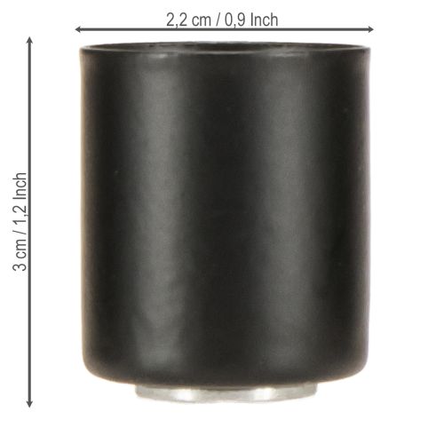 Artículo Portavelas magnético, metal negro, H3cm, 4 piezas