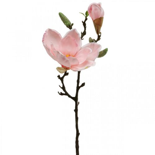Decoración de flores artificiales rosa magnolia Rama de flor artificial H40cm