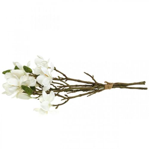Floristik24 Ramas de magnolia artificial rama decorativa blanca H40cm 4 piezas en ramo