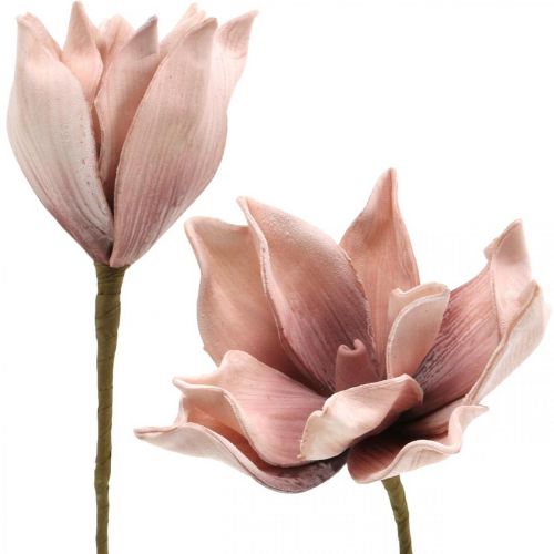 Floristik24 Magnolia artificial rosa viejo flor artificial flor de espuma Ø10cm 6pcs