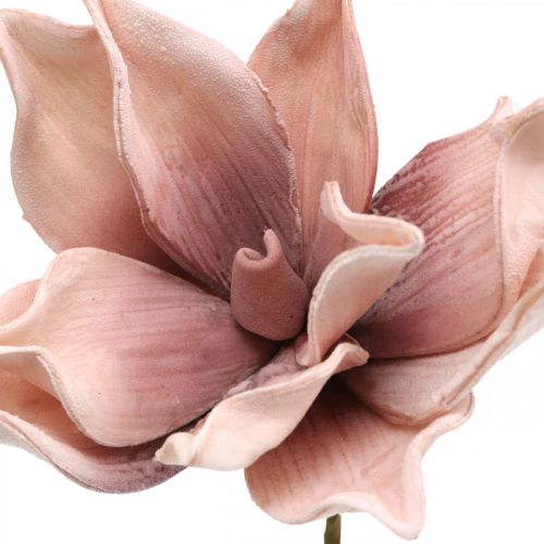 Floristik24 Magnolia artificial rosa viejo flor artificial flor de espuma Ø10cm 6pcs