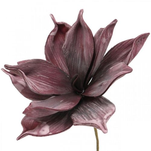 Floristik24 Flor artificial magnolia violeta flor de espuma Ø10cm 6pcs